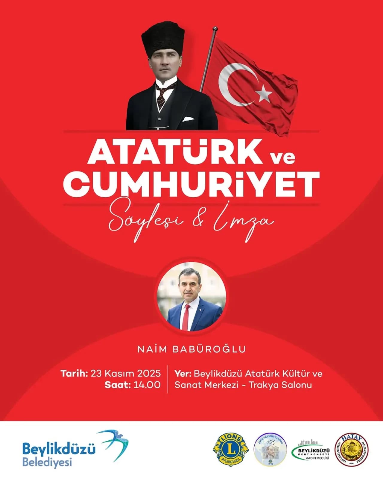Beylikdüzü'nde Atatürk ve Cumhuriyet Konuşulacak