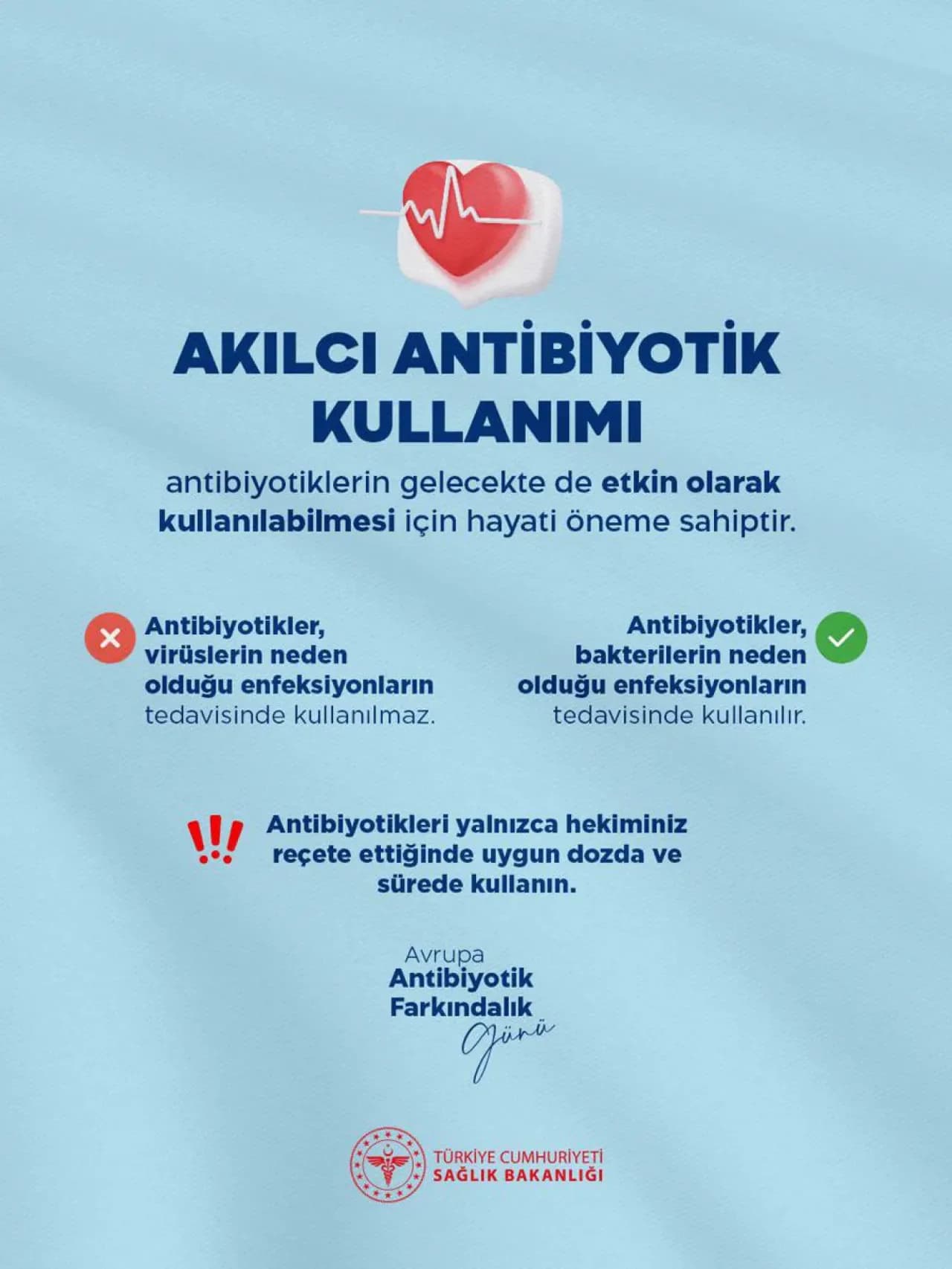 Sağlık Bakanlığı'ndan Akılcı Antibiyotik Kullanımı Uyarısı Sağlık Bakanlığı'ndan Akılcı Antibiyotik Kullanımı Uyarısı