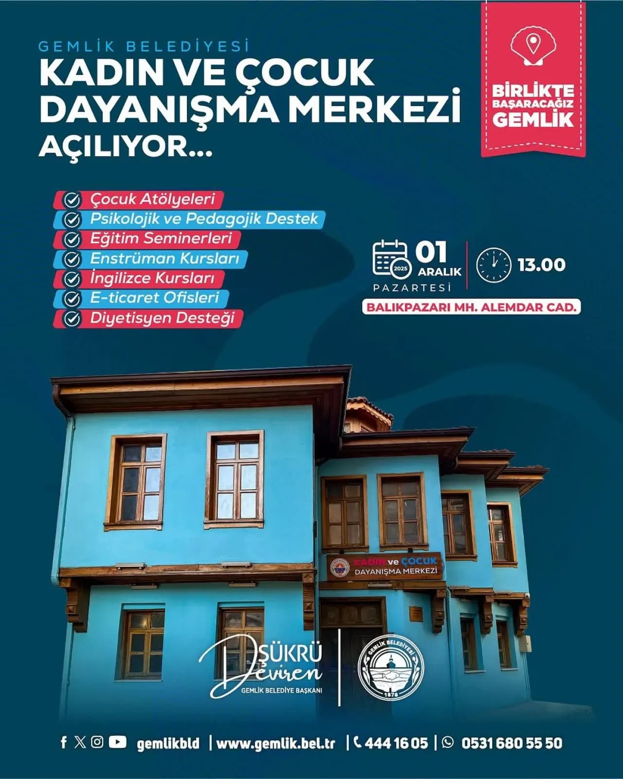 Gemlik'te Kadın ve Çocuk Dayanışma Merkezi Hizmete Açılıyor Gemlik'te Kadın ve Çocuk Dayanışma Merkezi Hizmete Açılıyor