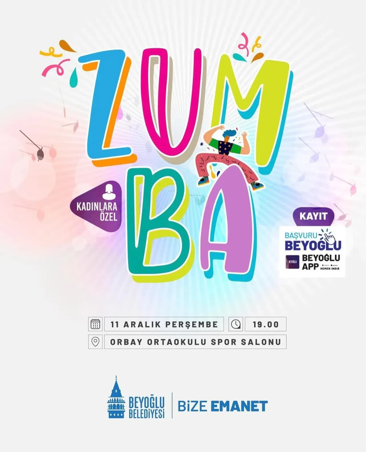 Beyoğlu'nda Kadınlara Özel Ücretsiz Zumba Etkinliği Beyoğlu'nda Kadınlara Özel Ücretsiz Zumba Etkinliği