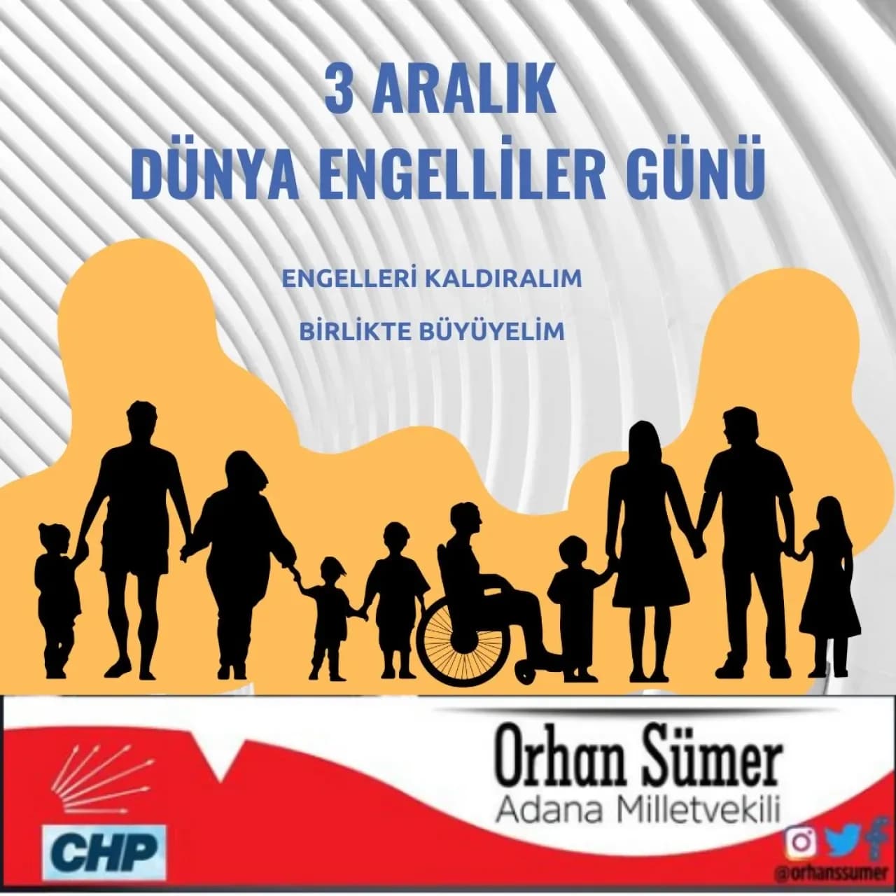 CHP'li Sümer'den 3 Aralık Dünya Engelliler Günü Mesajı: "Farkındayız, Yanınızdayız" CHP'li Sümer'den 3 Aralık Dünya Engelliler Günü Mesajı: "Farkındayız, Yanınızdayız"
