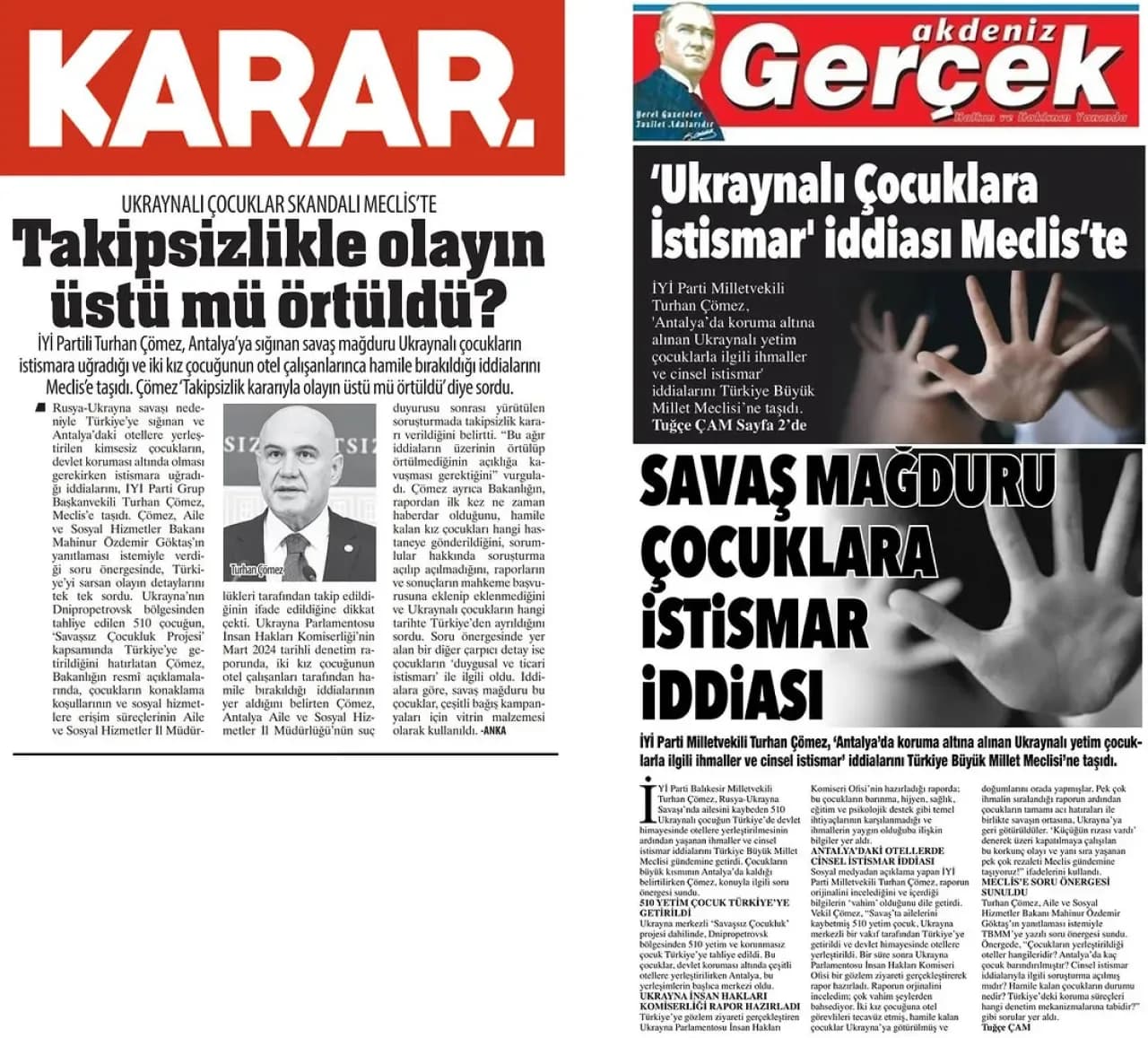 İYİ Parti Milletvekili Turhan Çömez, Ukrayna'daki Çocuklar İçin TBMM'de Görüşme Talebinde Bulundu İYİ Parti Milletvekili Turhan Çömez, Ukrayna'daki Çocuklar İçin TBMM'de Görüşme Talebinde Bulundu