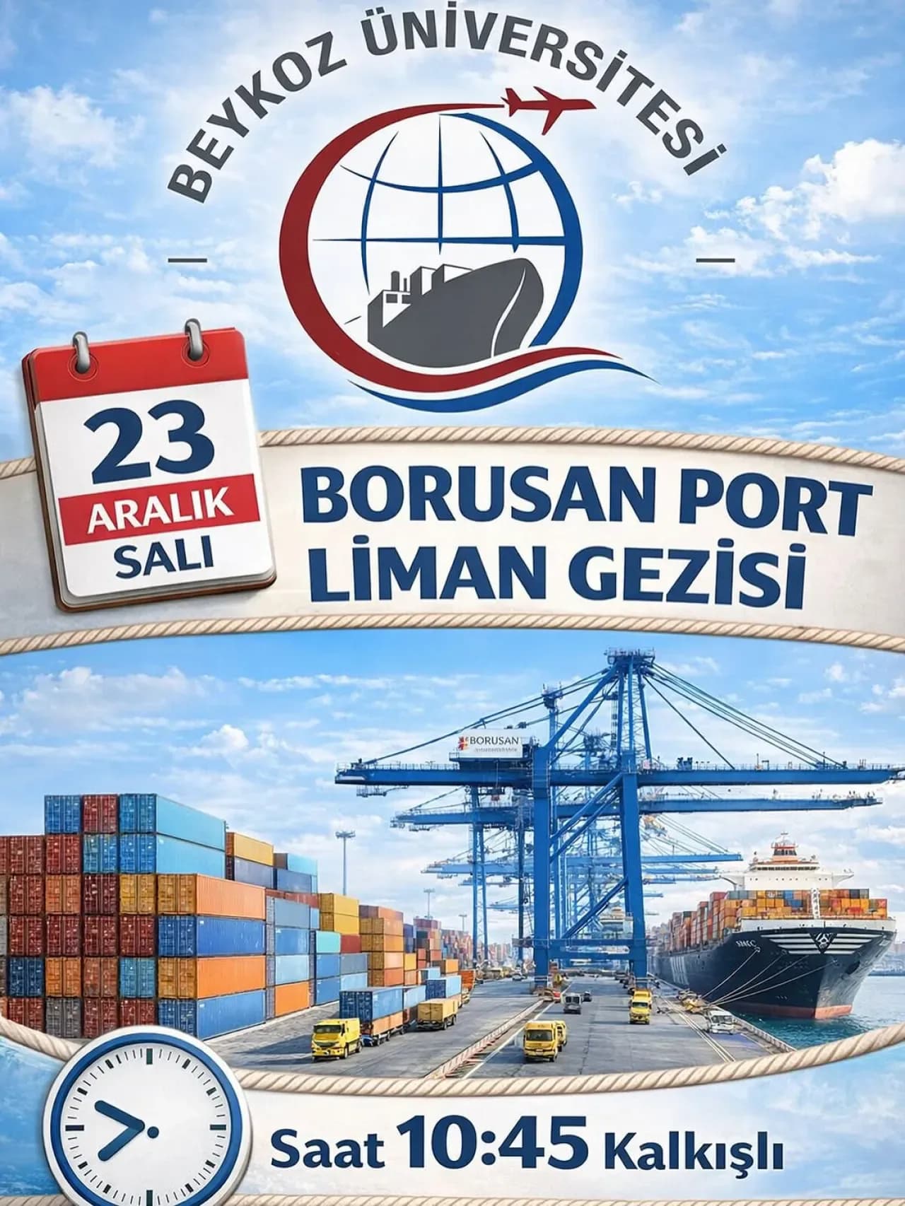 Beykoz Üniversitesi Lojistik Kulübü Borusan Port'ta Teknik Gezi Düzenliyor Beykoz Üniversitesi Lojistik Kulübü Borusan Port'ta Teknik Gezi Düzenliyor
