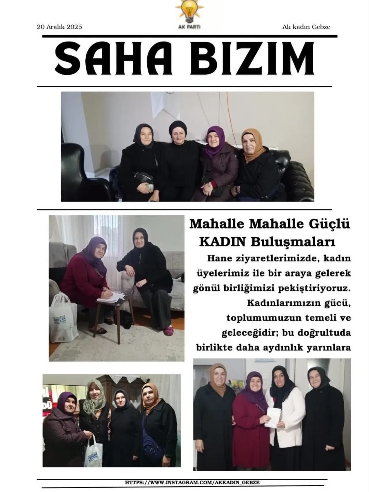 AK Kadın Gebze'de Mahalle Buluşmaları ile Dayanışma Ağını Güçlendiriyor
