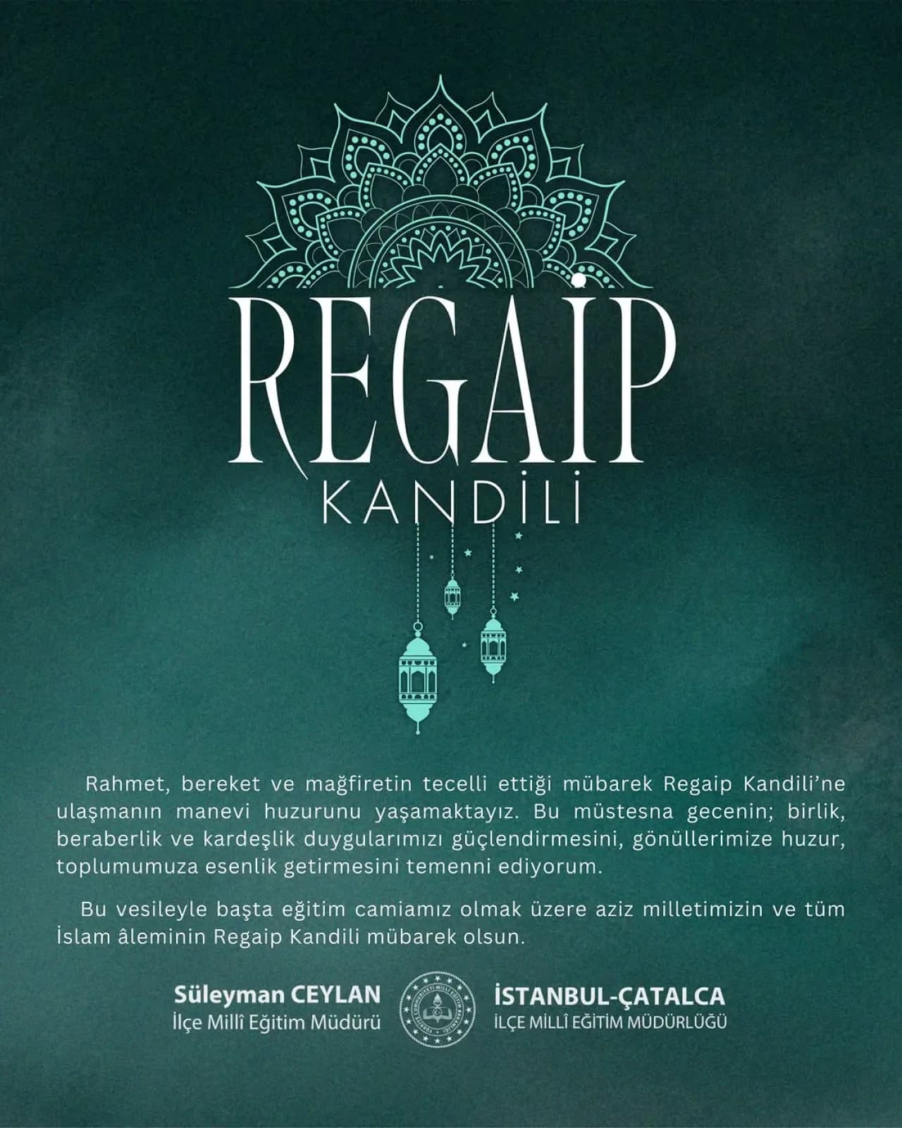 Çatalca'da Eğitim Camiası Regaip Kandili'ni Kutladı Çatalca'da Eğitim Camiası Regaip Kandili'ni Kutladı
