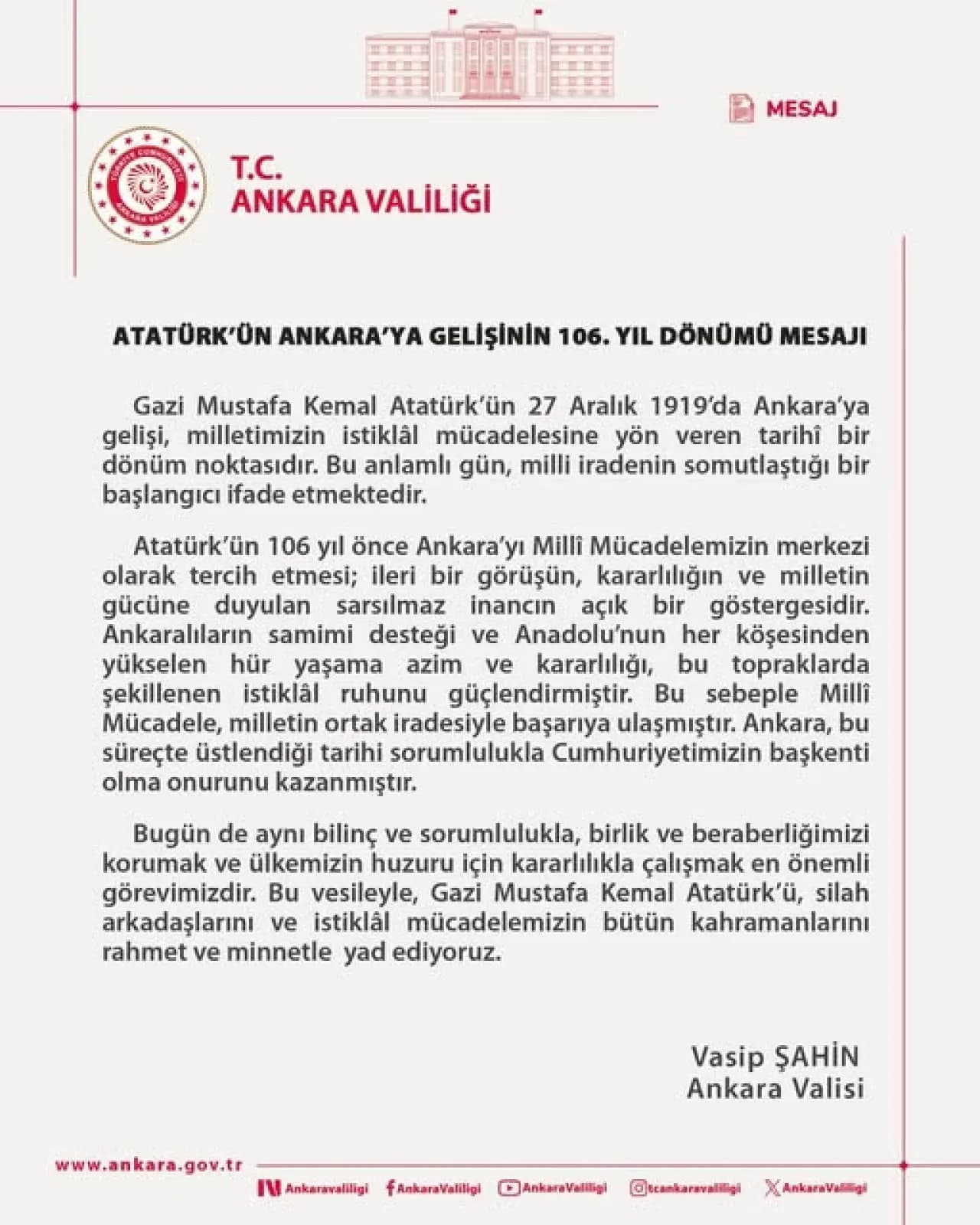 Ankara'da 106 Yıllık Tarihi Anma: Atatürk'ün Ankara'ya Gelişi Ankara'da 106 Yıllık Tarihi Anma: Atatürk'ün Ankara'ya Gelişi