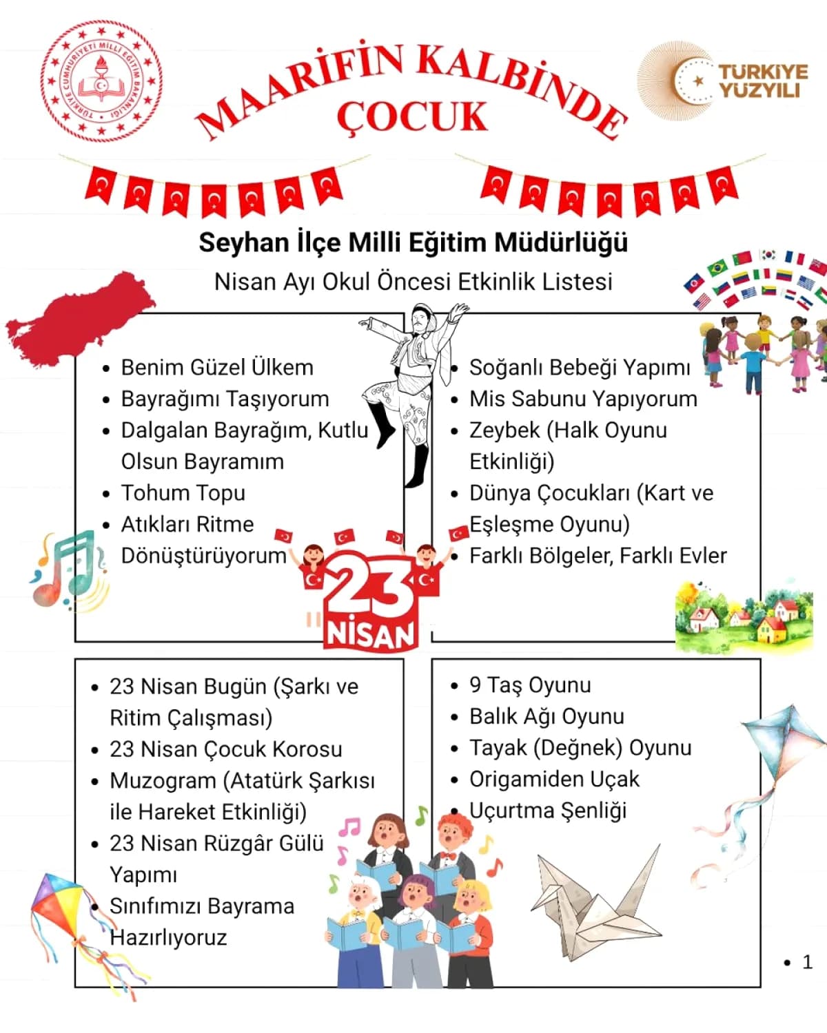 Seyhan'da Nisan Ayı Eğitim Etkinlikleri Coşkuyla Kutlandı