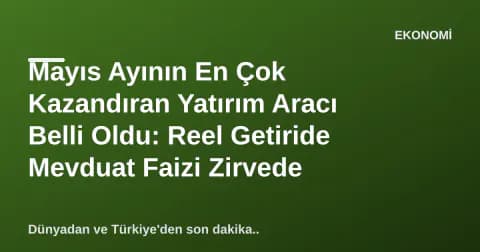 Mayıs Ayının En Çok Kazandıran Yatırım Aracı Belli Oldu: Reel Getiride Mevduat Faizi Zirvede
