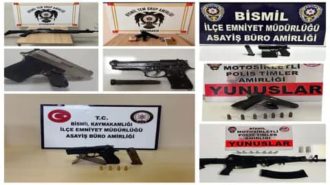 Bismil'de Geniş Çaplı Asayiş Operasyonu: Çok Sayıda Silah Ele Geçirildi