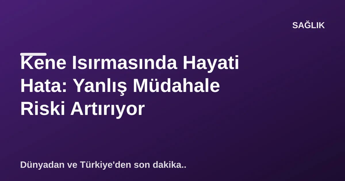 Kene Isırmasında Hayati Hata: Yanlış Müdahale Riski Artırıyor Kene Isırmasında Hayati Hata: Yanlış Müdahale Riski Artırıyor