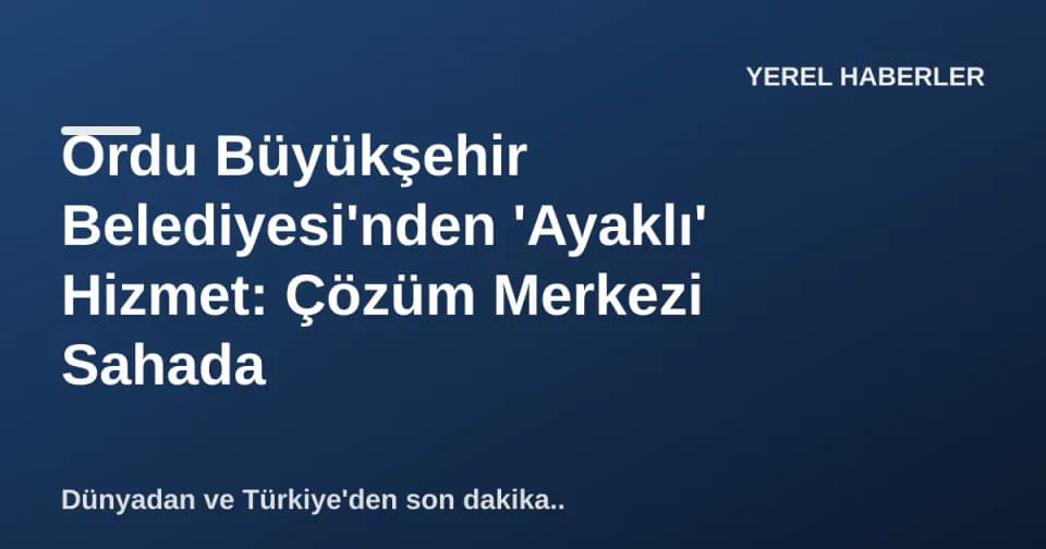 Ordu Büyükşehir Belediyesi'nden 'Ayaklı' Hizmet: Çözüm Merkezi Sahada görseli