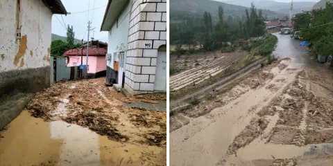 Sivas Divriği'de kuvvetli yağışlar sele neden oldu: Tarım arazileri zarar gördü