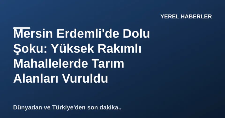 Mersin Erdemli'de Dolu Şoku: Yüksek Rakımlı Mahallelerde Tarım Alanları Vuruldu görseli