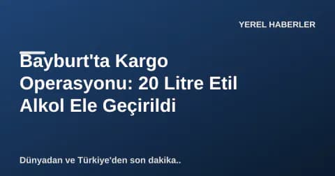 Bayburt'ta Kargo Operasyonu: 20 Litre Etil Alkol Ele Geçirildi