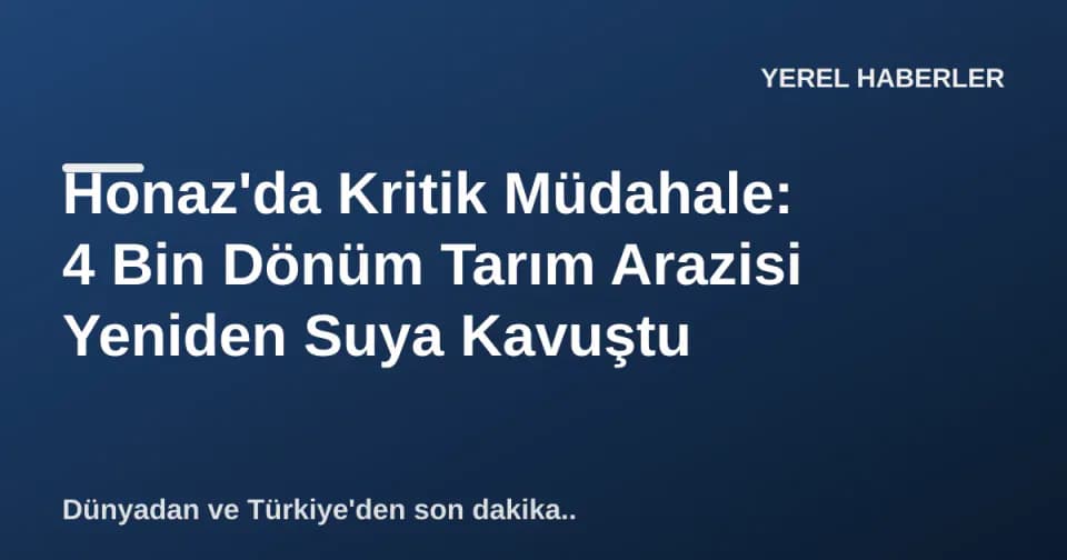 Honaz'da Kritik Müdahale: 4 Bin Dönüm Tarım Arazisi Yeniden Suya Kavuştu görseli