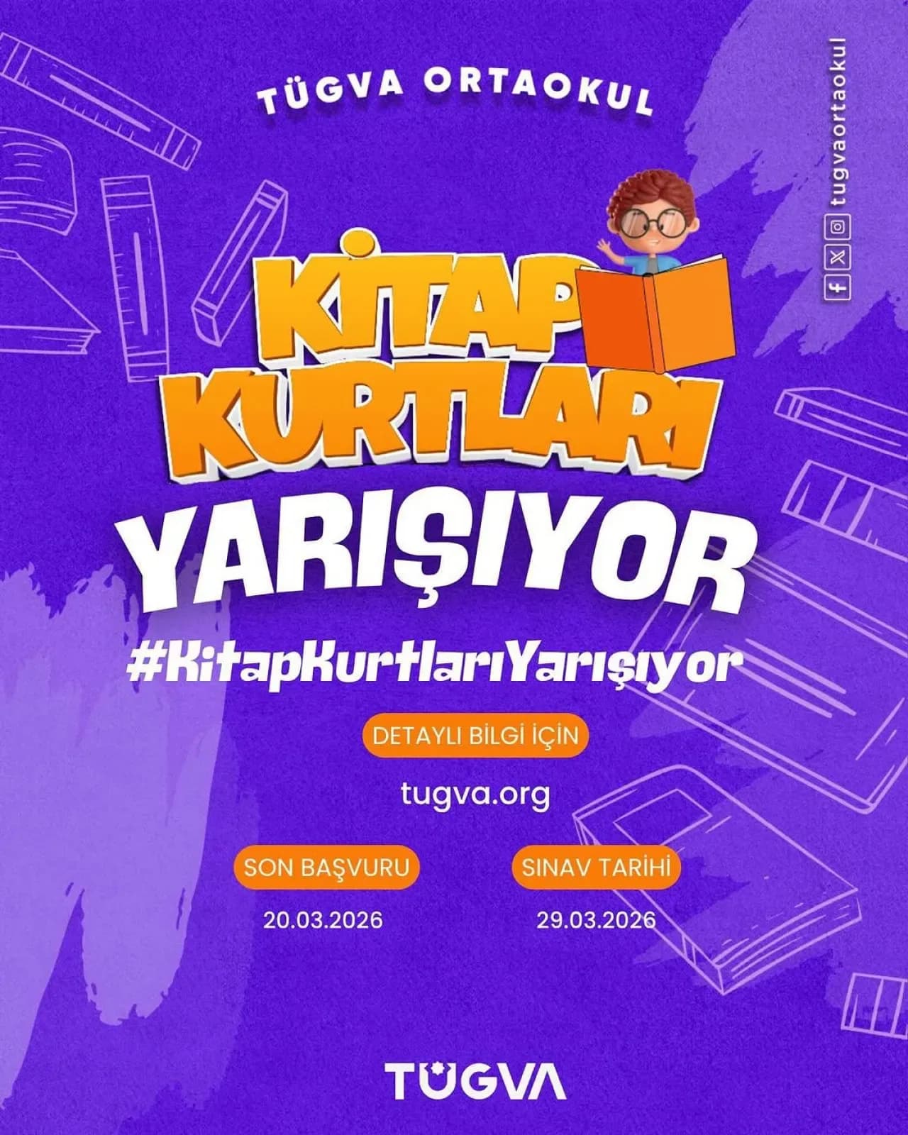 TÜGVA Bahçelievler Ortaokul Öğrencileri İçin Kitap Okuma Yarışması Düzenliyor TÜGVA Bahçelievler Ortaokul Öğrencileri İçin Kitap Okuma Yarışması Düzenliyor