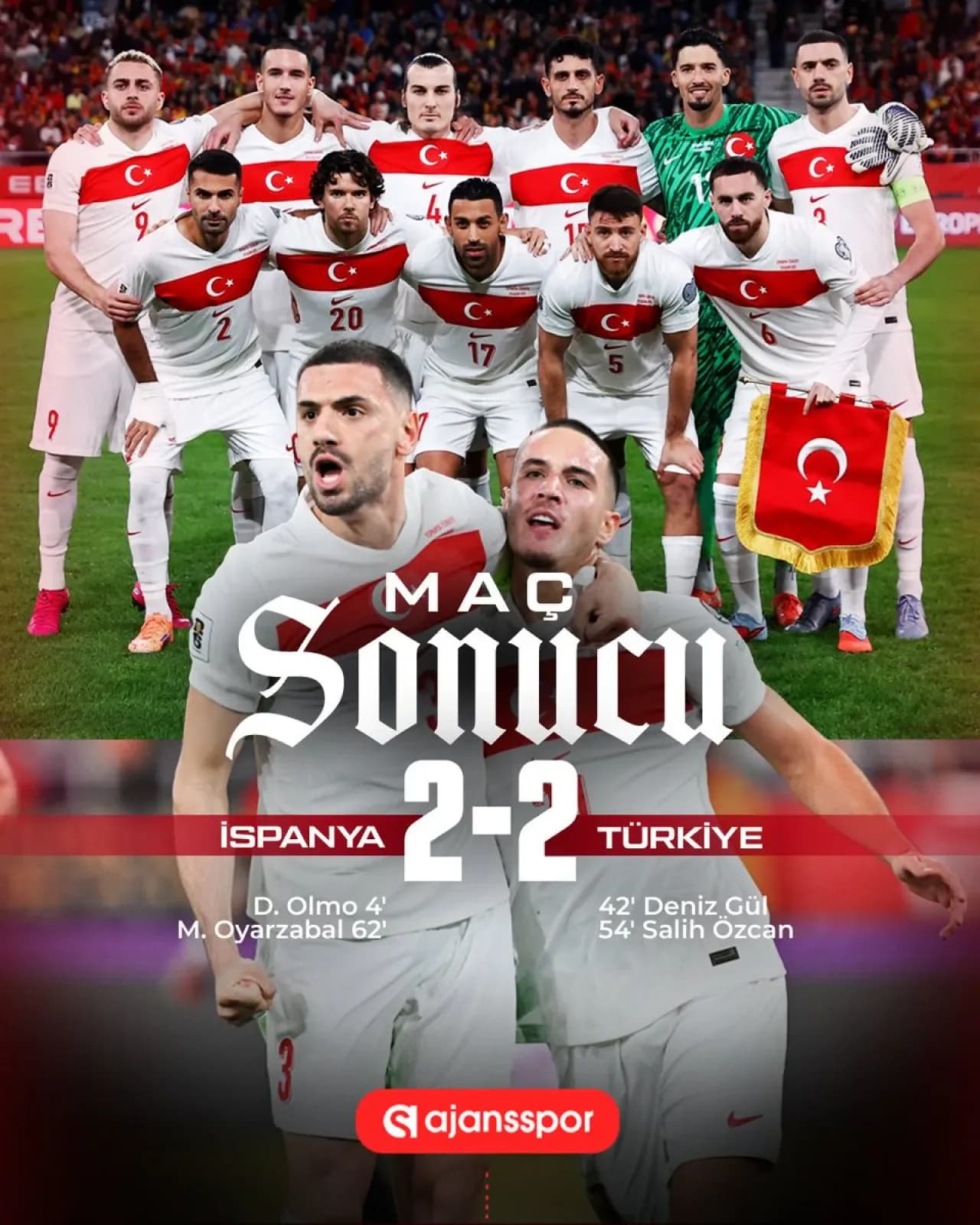 Bizim Çocuklar İspanya'da Zorlu Sınavdan Beraberlikle Ayrıldı Bizim Çocuklar İspanya'da Zorlu Sınavdan Beraberlikle Ayrıldı