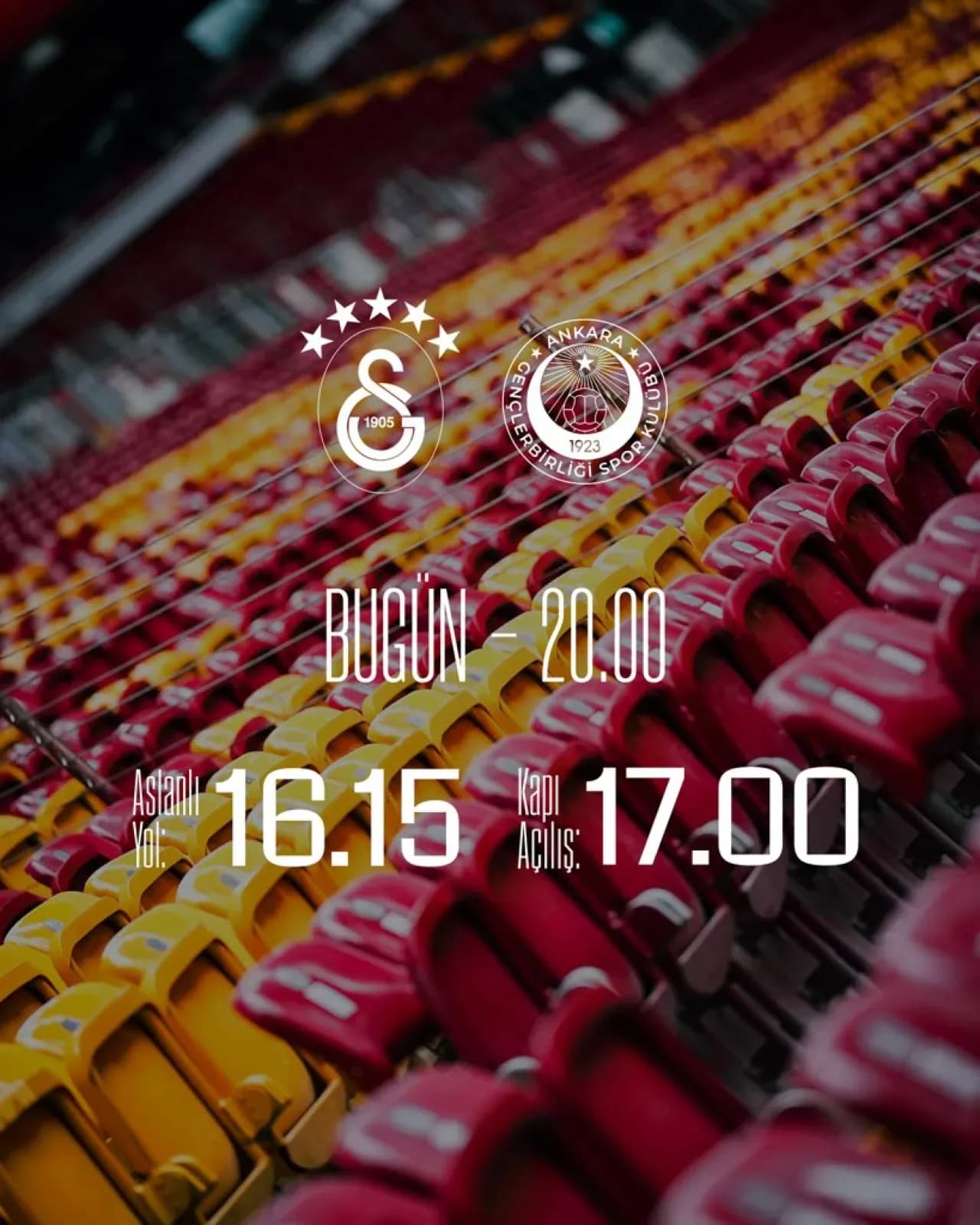 Galatasaray'ın Gençlerbirliği Maçında Stadyum ve Aslanlı Yol Açılış Saatleri Açıklandı