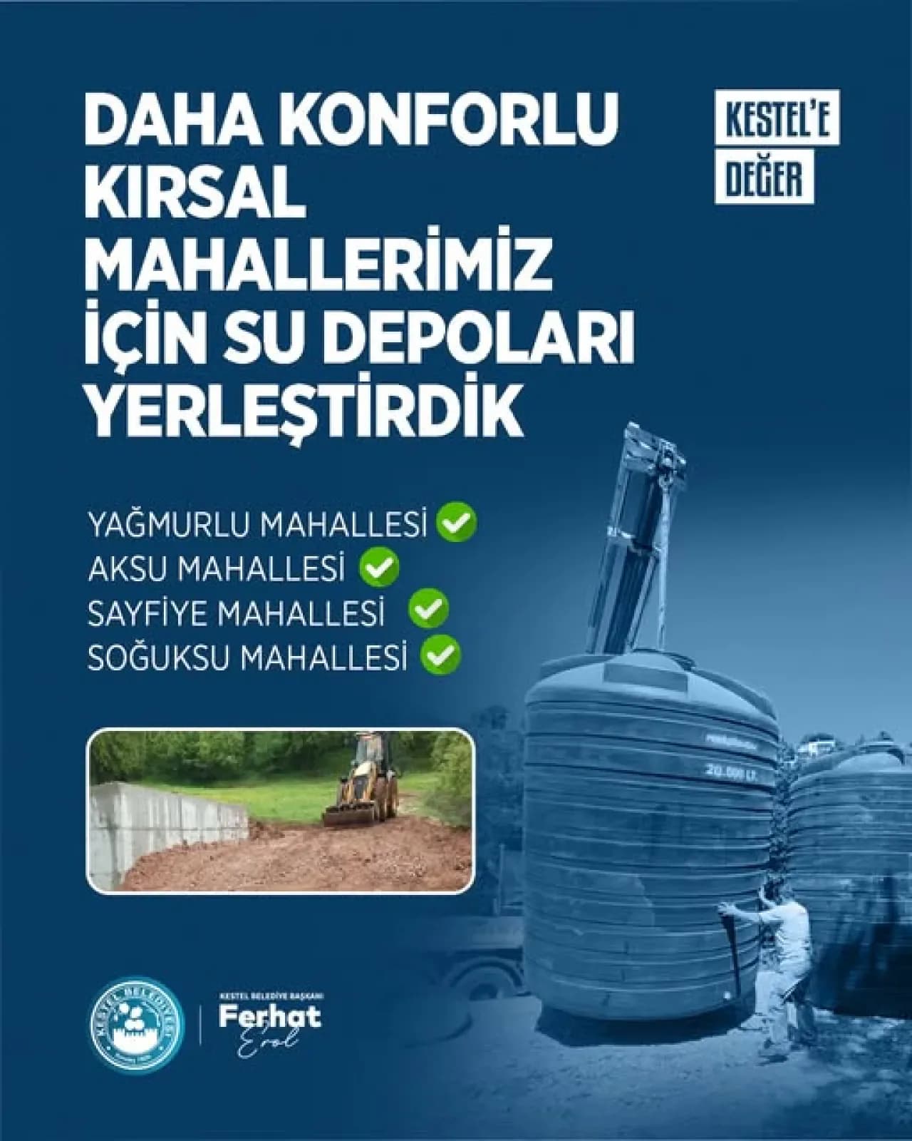 Kestel Belediyesi, Kırsal Mahalleler İçin Yeni Su Depoları İnşa Ediyor Kestel Belediyesi, Kırsal Mahalleler İçin Yeni Su Depoları İnşa Ediyor