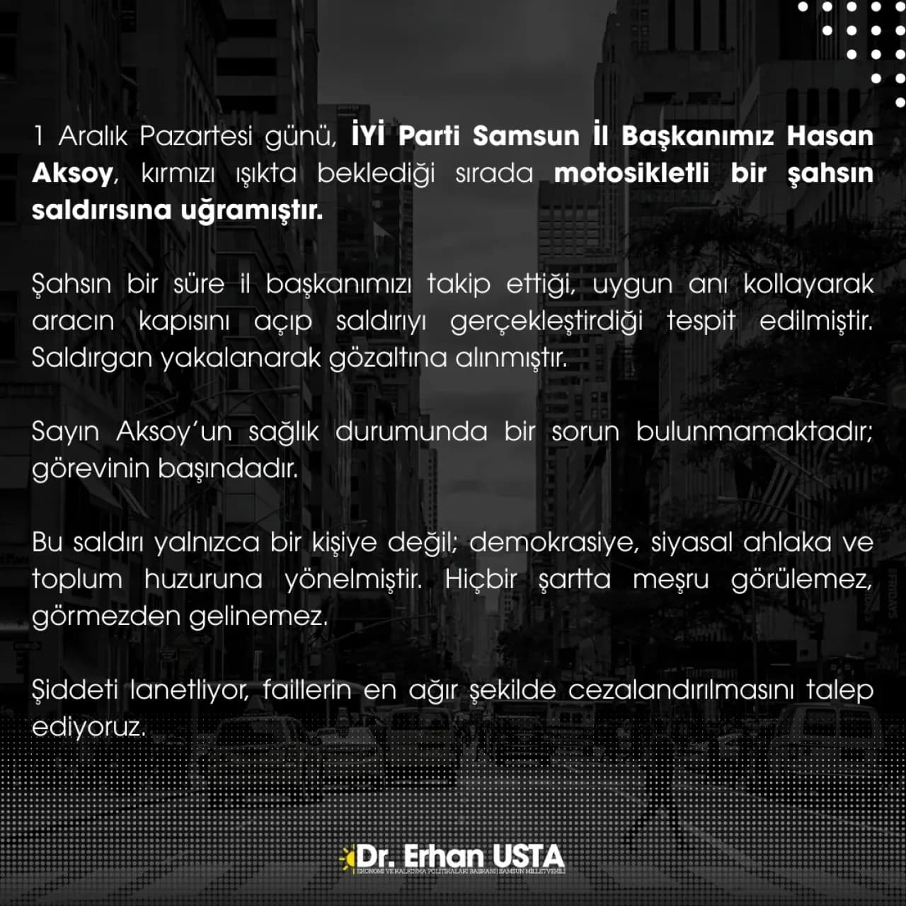 İYİ Partili Ayyüce Türkeş Taş, Başkan'a Geçmiş Olsun Mesajı Verdi ve Olayı Kınadı