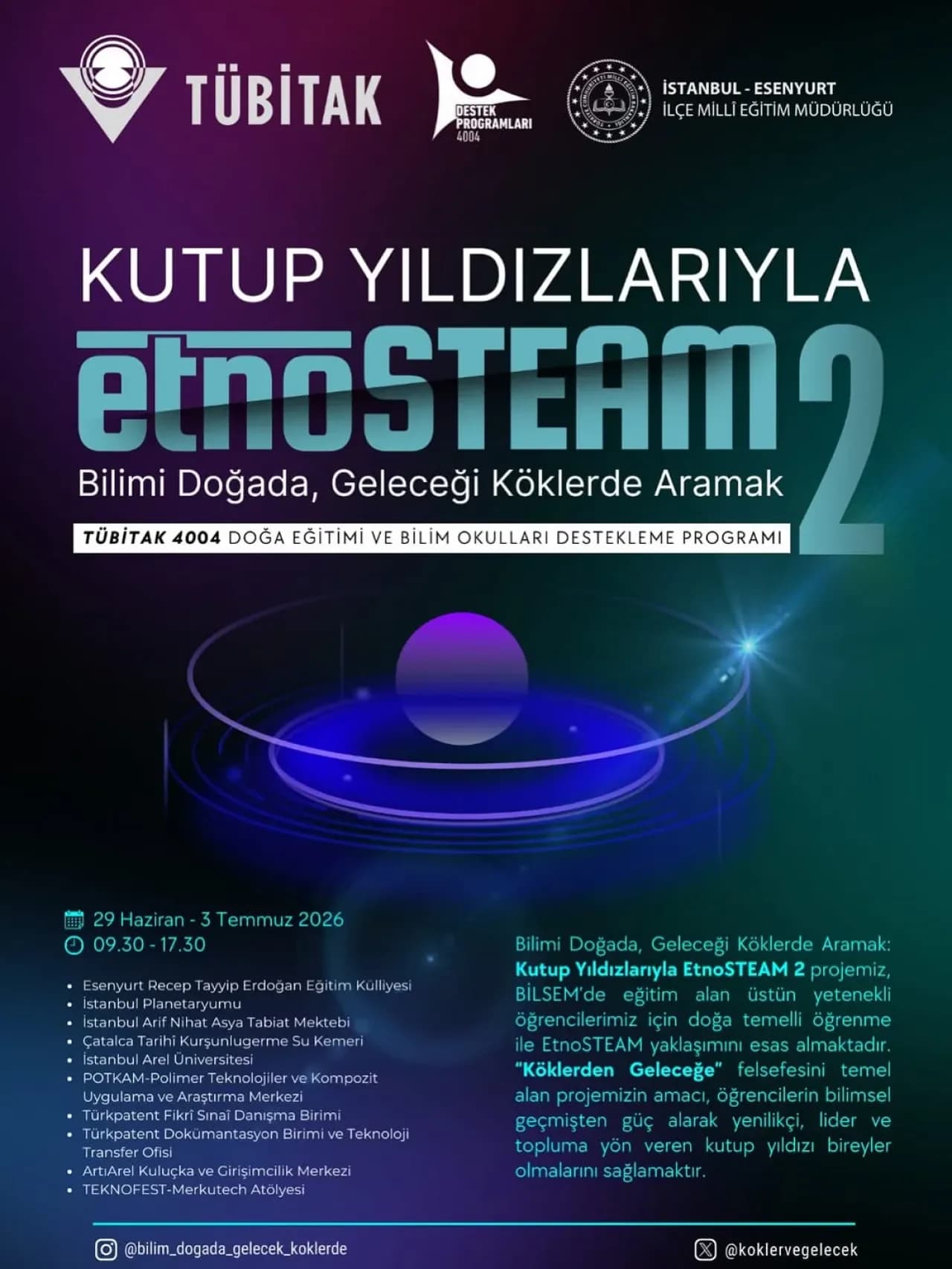 TÜBİTAK Destekli "Kutup Yıldızlarıyla EtnoSteam 2" Projesi Esenyurt'ta Başlıyor TÜBİTAK Destekli "Kutup Yıldızlarıyla EtnoSteam 2" Projesi Esenyurt'ta Başlıyor