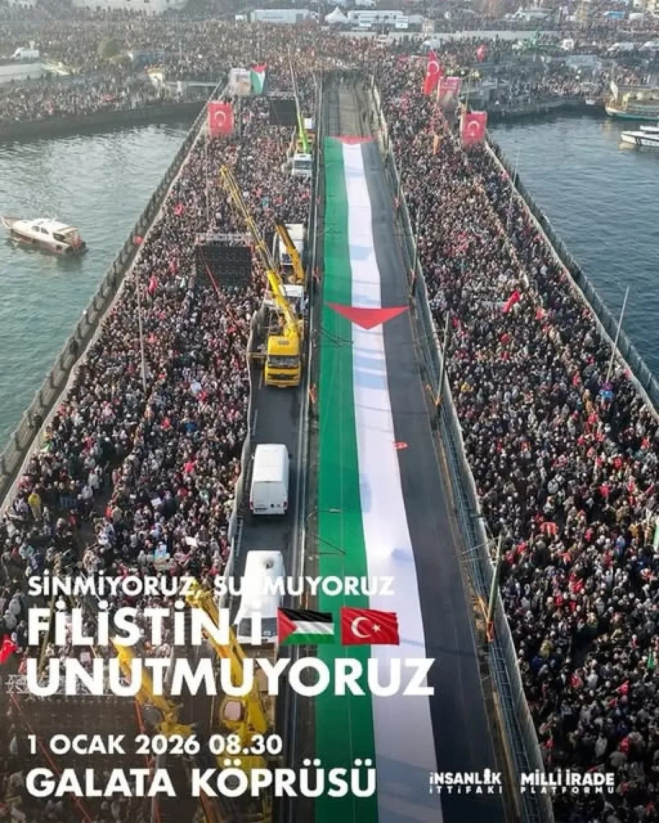 AK Parti Bayrampaşa İlçe Başkanlığı'ndan Yılbaşı Günü Filistin İçin Galata Köprüsü Buluşması AK Parti Bayrampaşa İlçe Başkanlığı'ndan Yılbaşı Günü Filistin İçin Galata Köprüsü Buluşması