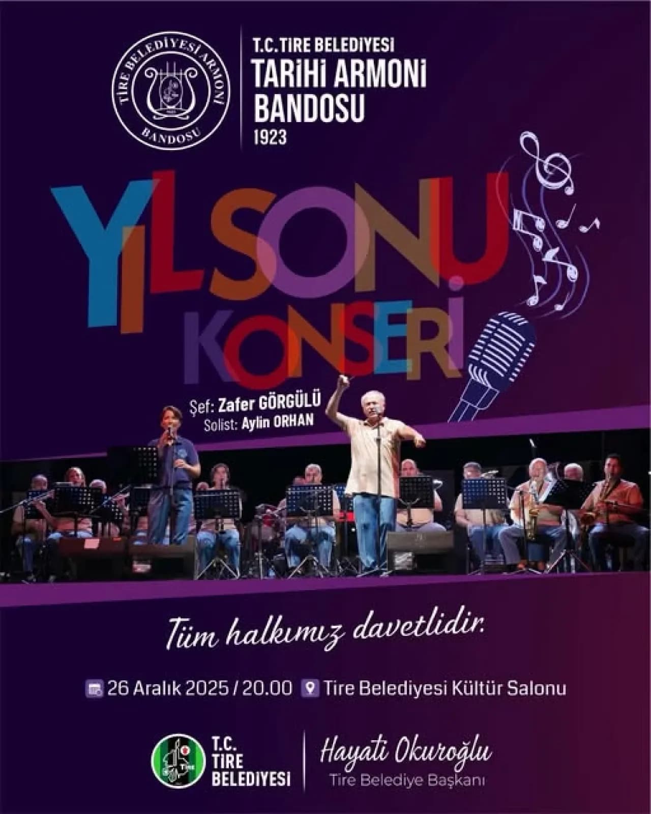 Tire Belediyesi Tarihi Armoni Bandosu'ndan Muhteşem Yıl Sonu Konseri
