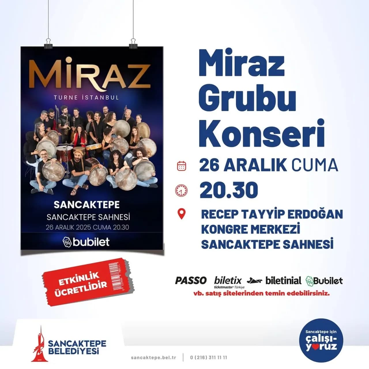 Sancaktepe'de Müzik Rüzgarı Esecek: Miraz Grubu Sahne Alacak