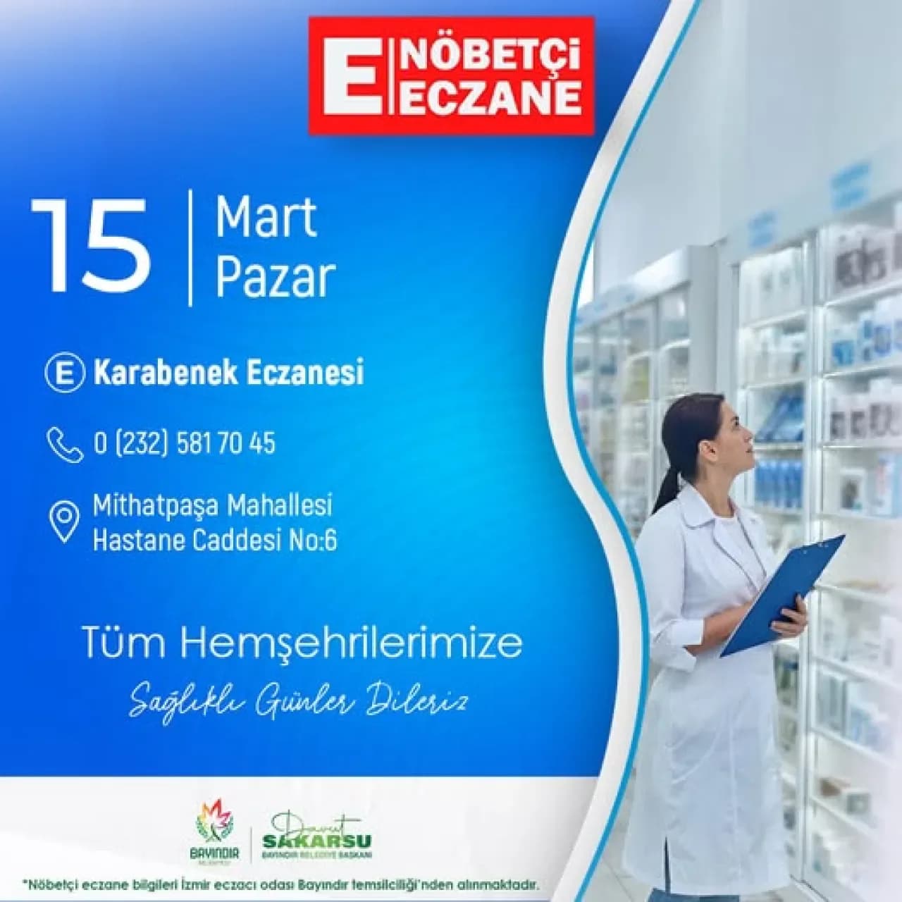 Bayındır Belediyesi'nden Anlamlı Mesaj: Tüm Hemşehrilerine Sağlıklı Günler Diliyor Bayındır Belediyesi'nden Anlamlı Mesaj: Tüm Hemşehrilerine Sağlıklı Günler Diliyor