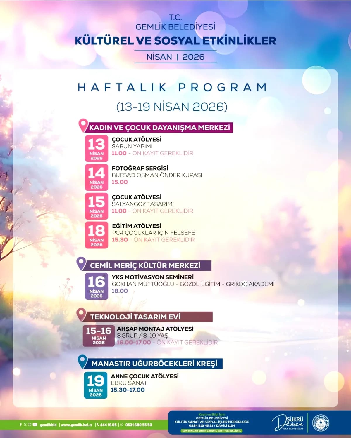 Gemlik'te Kültür Sanat Şöleni: 13-19 Nisan'da Ücretsiz Etkinlikler