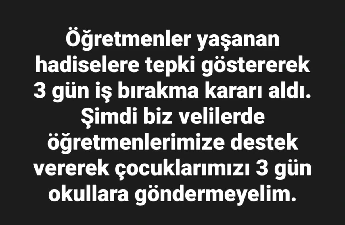 Öğretmenler 3 Günlük İş Bırakma Eylemi Başlattı: Velilere Destek Çağrısı
