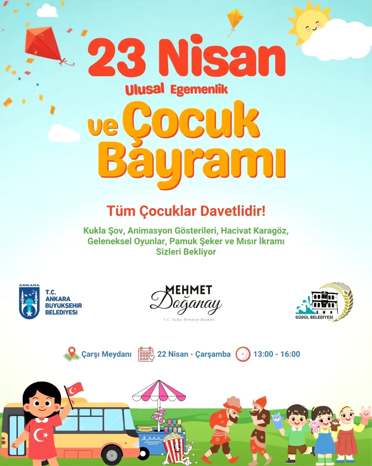 Güdül'de Çocuklar İçin Ücretsiz 23 Nisan Şenliği: Yarın Çarşı Meydanı'nda Güdül'de Çocuklar İçin Ücretsiz 23 Nisan Şenliği: Yarın Çarşı Meydanı'nda