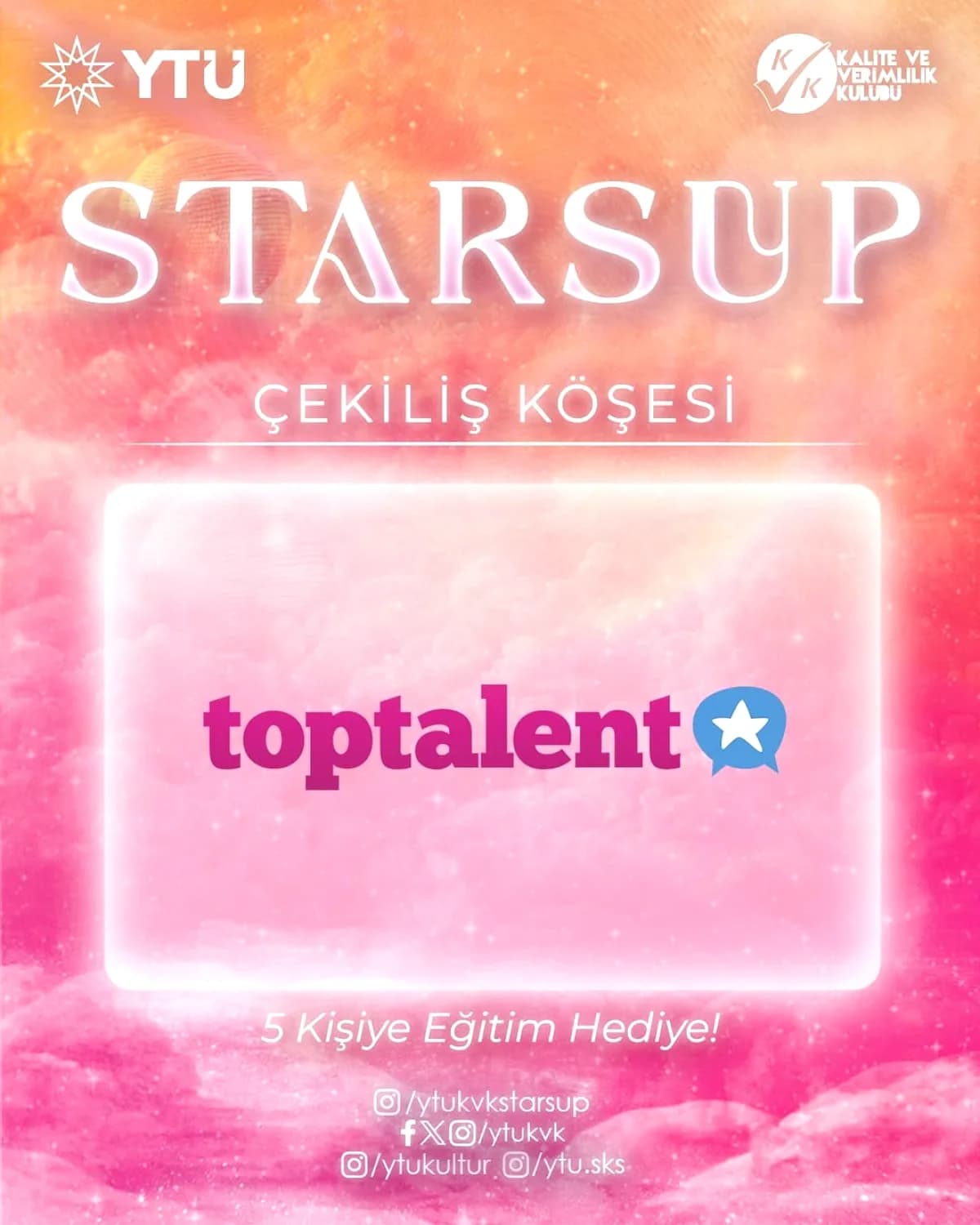 Kalite ve Verimlilik Kulübü'nden Toptalent Co İş Birliğiyle 5 Kişiye Eğitim Fırsatı Kalite ve Verimlilik Kulübü'nden Toptalent Co İş Birliğiyle 5 Kişiye Eğitim Fırsatı