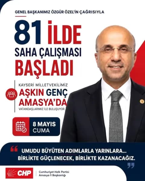 CHP'li Genç Amasya'da Sahadaydı: 8 Mayıs'ta Etkinlik Duyurusu