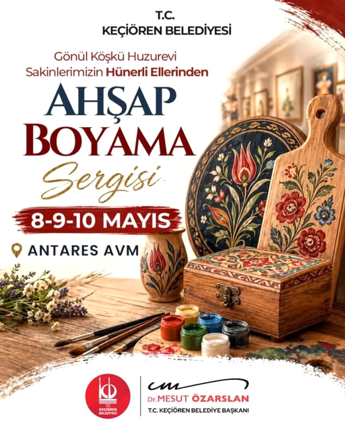 Keçiören'de Yaşlıların Ahşap Boyama Sergisi Bugün Başlıyor