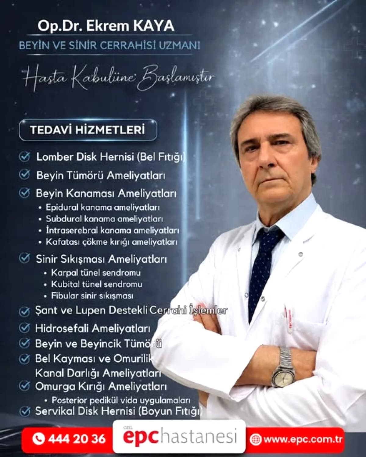 Adana'da Sağlık Hizmeti Genişliyor: EPC Hastanesi'ne Yeni Beyin Cerrahı