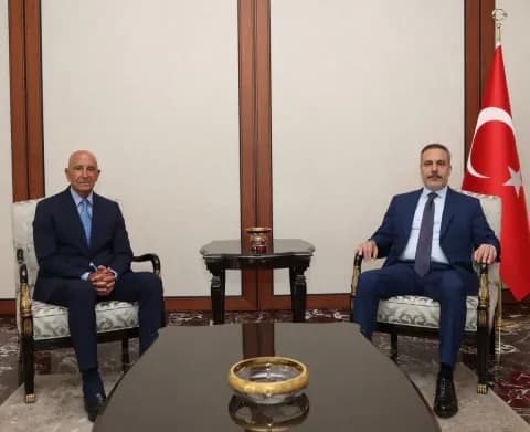 Bakan Hakan Fidan ve ABD Büyükelçisi Tom Barrack Ankara'da Bir Araya Geldi