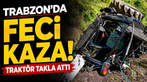 Trabzon Tonya'da Korkutan Kaza: Kontrolden Çıkan Traktör Devrildi