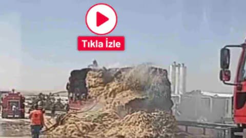 Gaziantep'te Korkutan Tır Yangını: Saman Balyaları Alev Alev Yandı