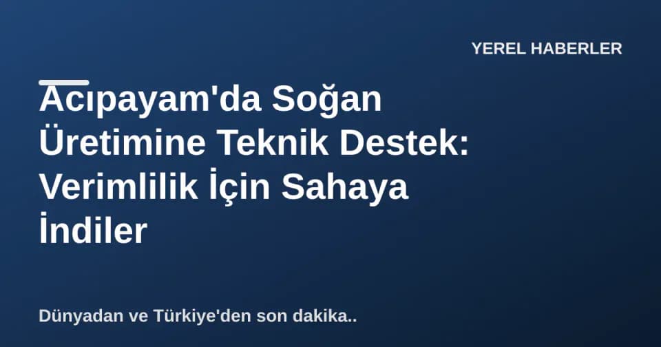 Acıpayam'da Soğan Üretimine Teknik Destek: Verimlilik İçin Sahaya İndiler görseli