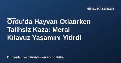 Ordu'da Hayvan Otlatırken Talihsiz Kaza: Meral Kılavuz Yaşamını Yitirdi