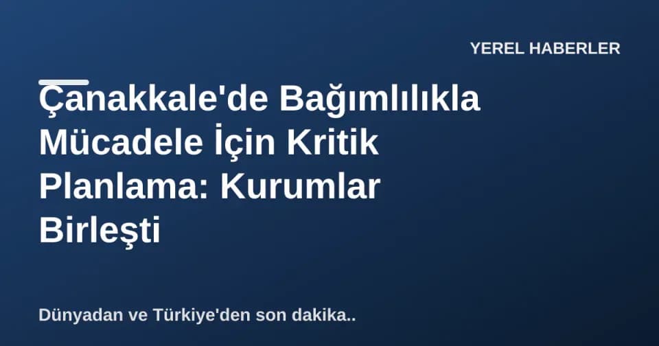 Çanakkale'de Bağımlılıkla Mücadele İçin Kritik Planlama: Kurumlar Birleşti görseli