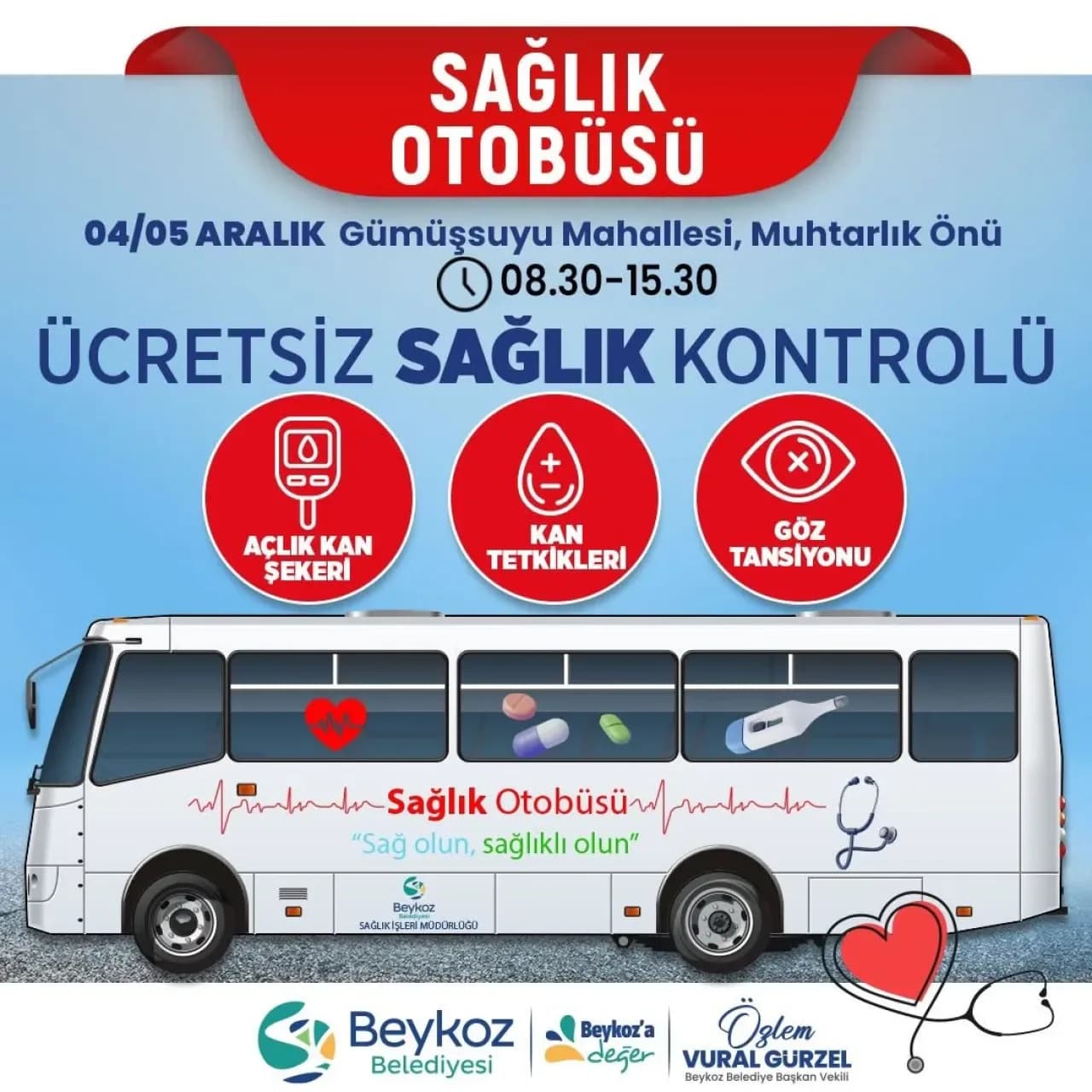 Beykoz Belediyesi'nin Ücretsiz Sağlık Otobüsü Gümüşsuyu Mahallesi'nde Beykoz Belediyesi'nin Ücretsiz Sağlık Otobüsü Gümüşsuyu Mahallesi'nde