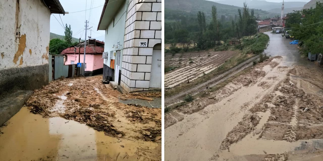 Sivas Divriği'de kuvvetli yağışlar sele neden oldu: Tarım arazileri zarar gördü Sivas Divriği'de kuvvetli yağışlar sele neden oldu: Tarım arazileri zarar gördü