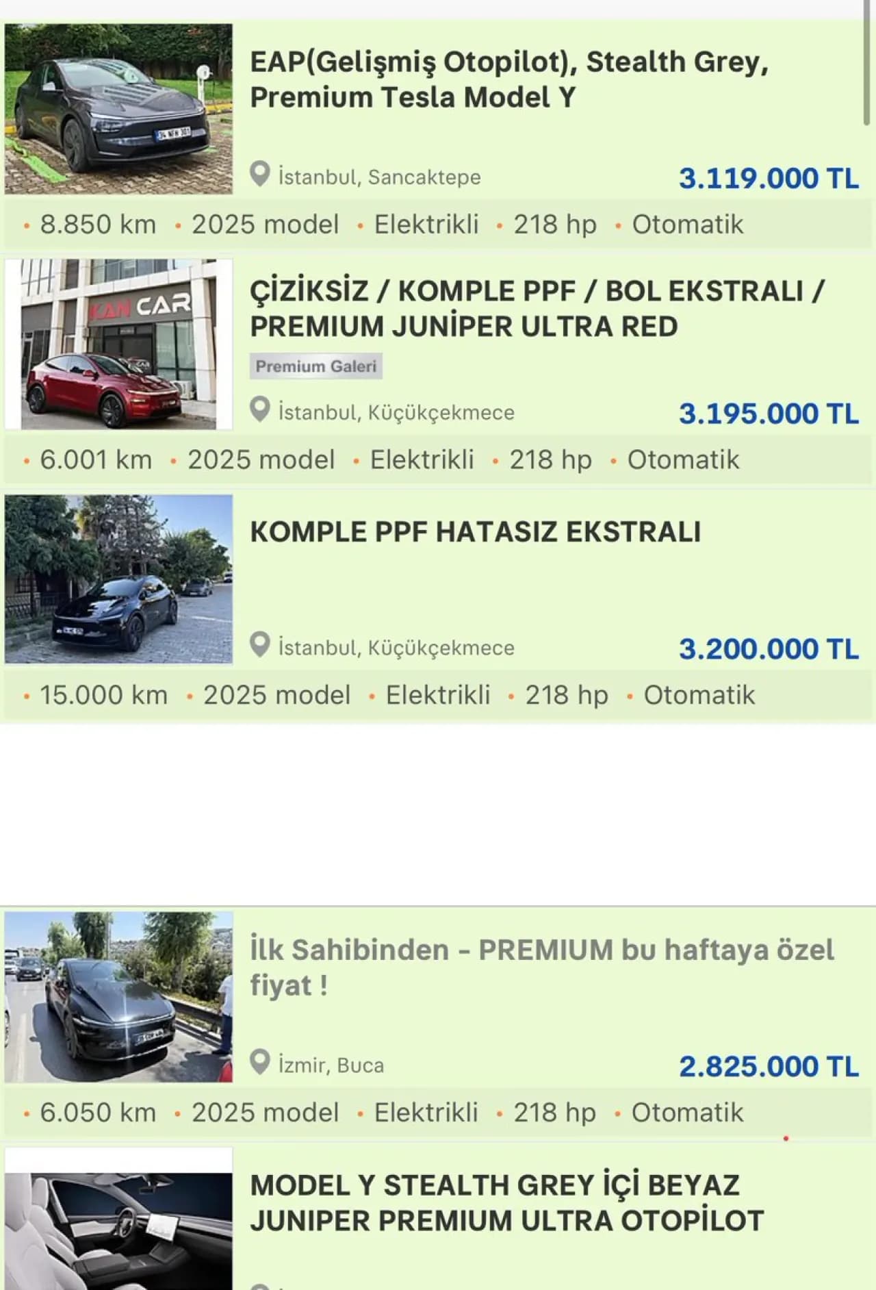 Tesla Model Y Premium Satıştan Kalkınca İkinci El Fiyatları Fırladı Tesla Model Y Premium Satıştan Kalkınca İkinci El Fiyatları Fırladı
