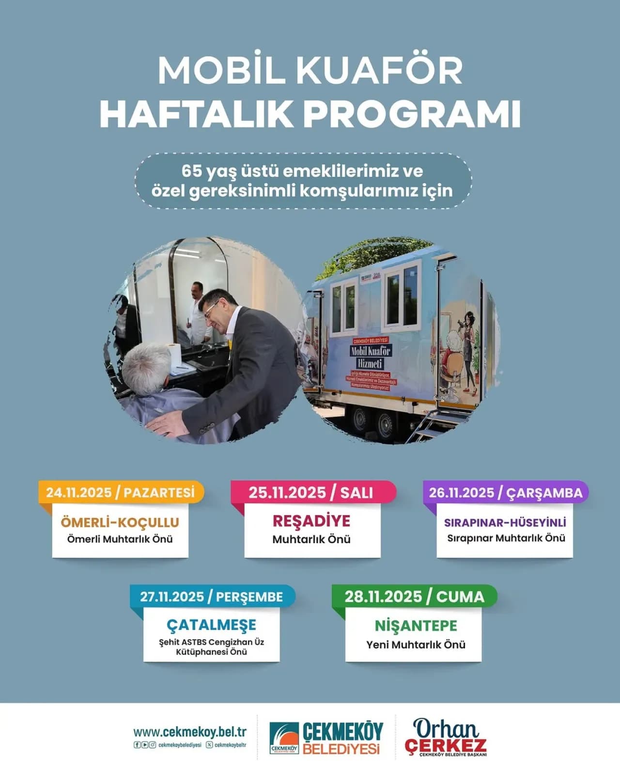 İstanbul Çekmeköy Belediyesi'nden Ücretsiz Mobil Kuaför Hizmeti İstanbul Çekmeköy Belediyesi'nden Ücretsiz Mobil Kuaför Hizmeti