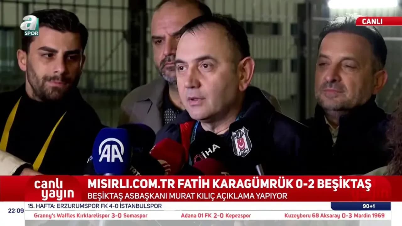 Beşiktaş Asbaşkanı Murat Kılıç'tan Taraftara Teşekkür ve Tekrar Yayın Eleştirisi Beşiktaş Asbaşkanı Murat Kılıç'tan Taraftara Teşekkür ve Tekrar Yayın Eleştirisi