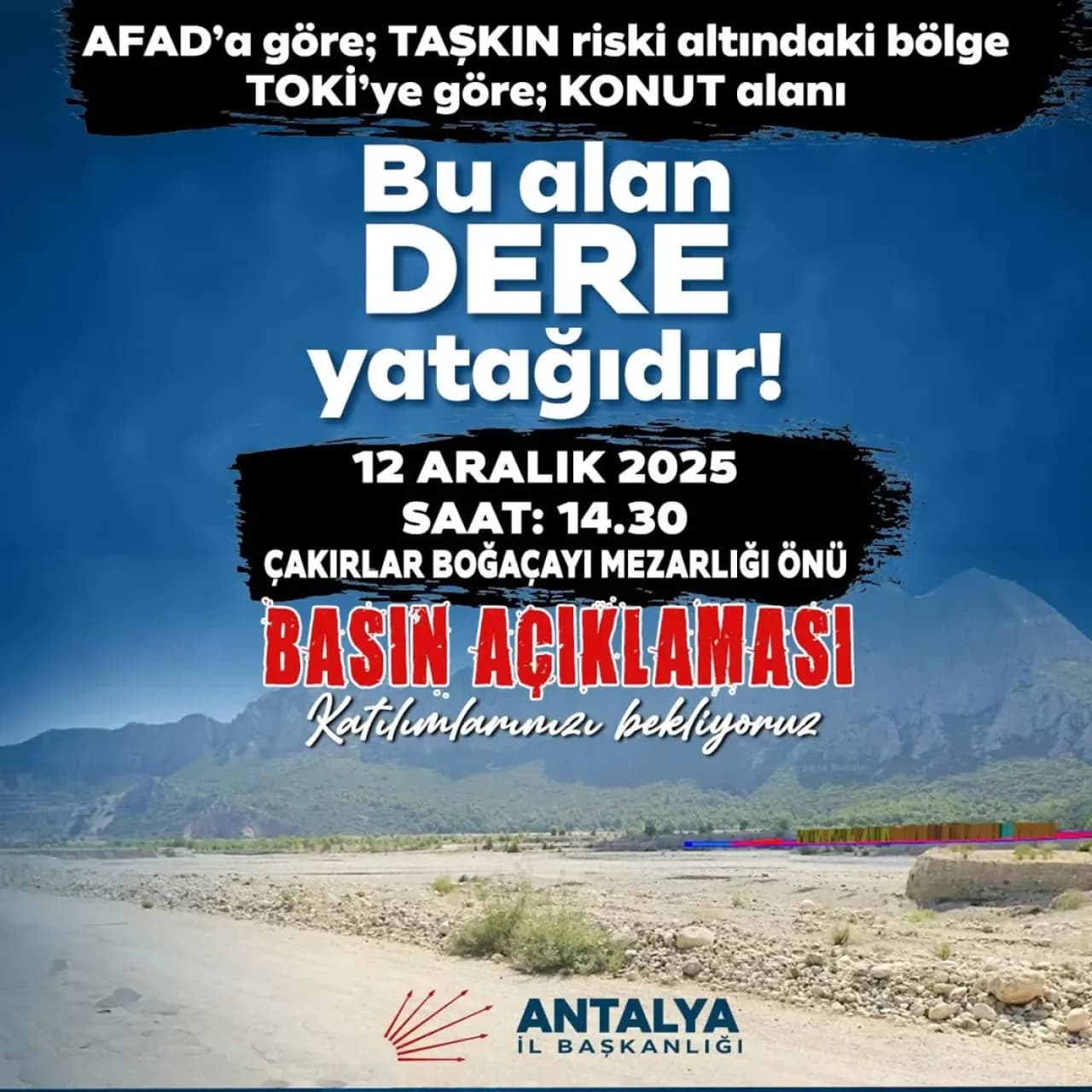 CHP Antalya İl Başkanı Nail Kamacı, Boğaçayı TOKİ Projesi İçin Basın Açıklaması Yapacak CHP Antalya İl Başkanı Nail Kamacı, Boğaçayı TOKİ Projesi İçin Basın Açıklaması Yapacak