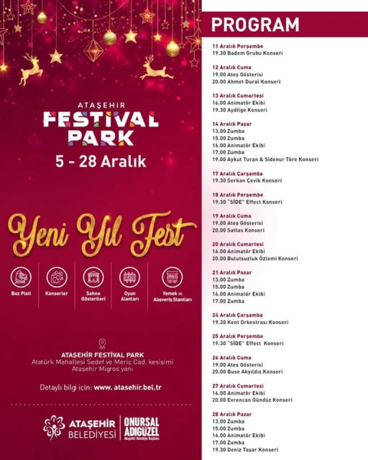 Ataşehir'de Yeni Yıl Coşkusu Festival Park'ta Başladı Ataşehir'de Yeni Yıl Coşkusu Festival Park'ta Başladı