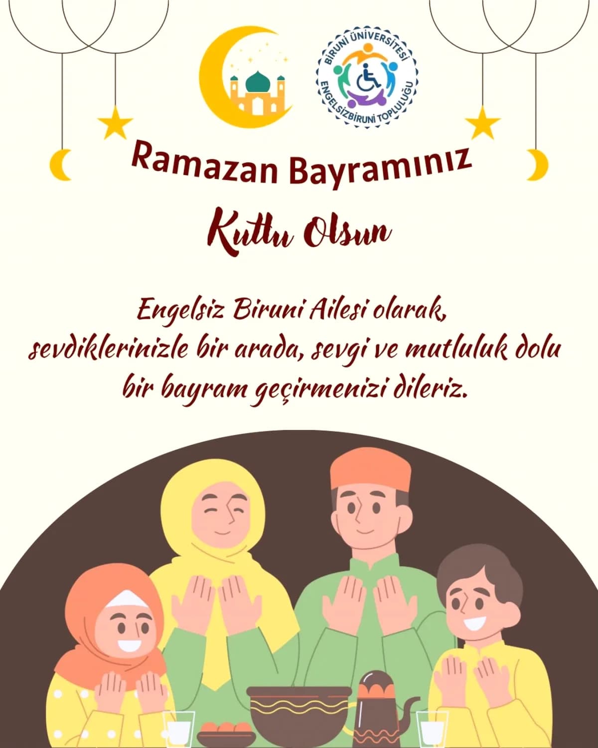 Engelsiz Biruni Topluluğu'ndan Ramazan Bayramı'nda Anlamlı Mesaj: Sevgi Hiçbir Engelle Karşılaşmasın Engelsiz Biruni Topluluğu'ndan Ramazan Bayramı'nda Anlamlı Mesaj: Sevgi Hiçbir Engelle Karşılaşmasın
